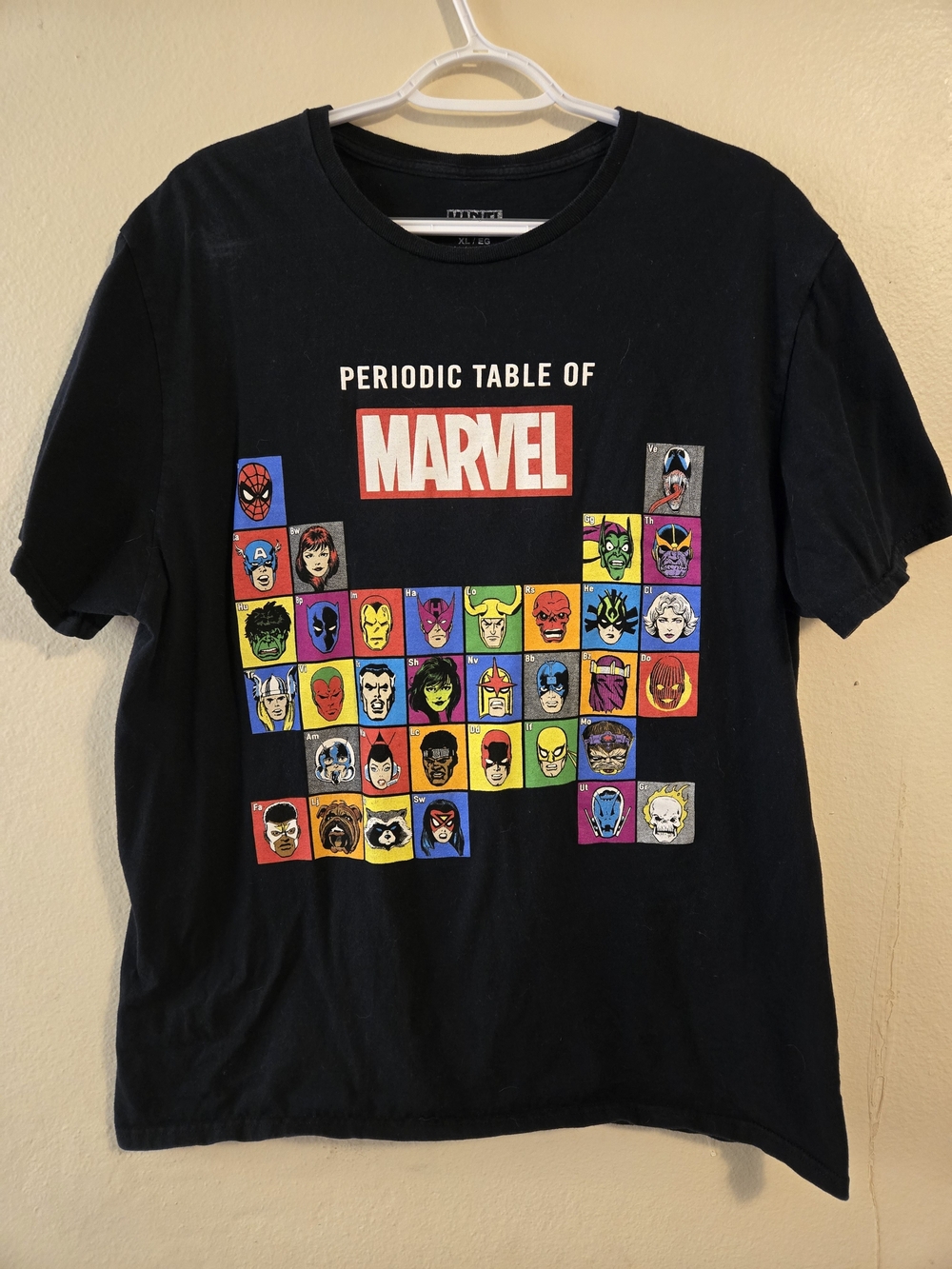 Marvel Black Short-Sleeve Kids Tee with Colorful Character Grid